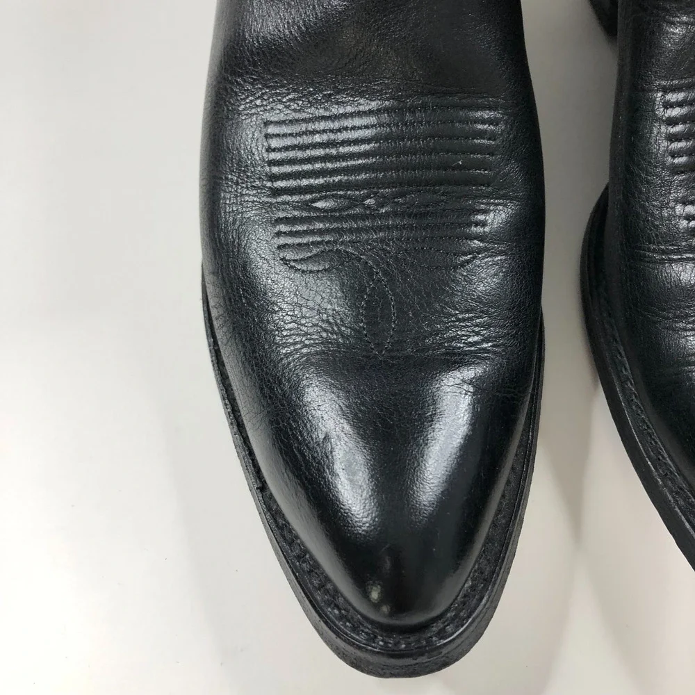 Frye Bruce Pull On Men's 13D Cowboy Western Leather Boot Black MINT 3487688